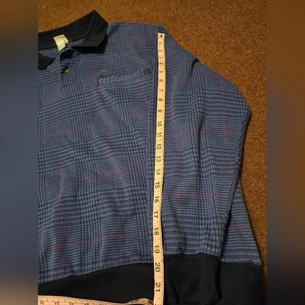 Vintage Casual Joe By Haband Men's 2X Golf Pull Over With 2 Buttons Blue